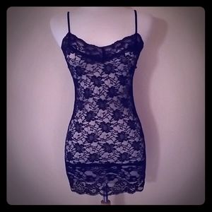 Black lace chemise